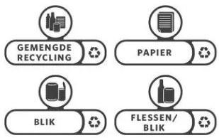 Stickers voor het scheiden van afval