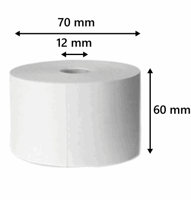 Telrollen 60 mm, 70 meter thermisch (12 mm kern)