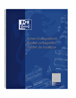 Collegeblok Oxford A4+ muziek 4-gaats 100 pagina's 80gr blauw
