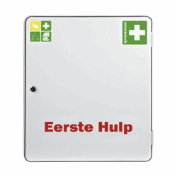 Verbandkast conform DIN 13157 zonder inhoud, wit, diepte 112 mm h x b = 462x402 mm