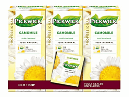 Pickwick Professional Camomile, theezakjes, cafeïnevrij, doos, 38 g (pak 75 stuks)