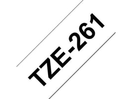 Brother TZe261 Labeltape, 36 mm x 8 m, Zwart op Wit