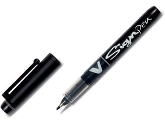 Pilot Fineliner V-Signpen 0,6 mm, zwart (pak 12 stuks) artikel afbeelding