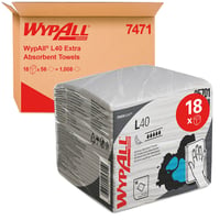 Poetsdoek WypAll L40 1-laags 304x317mm 18x56st wit 7471