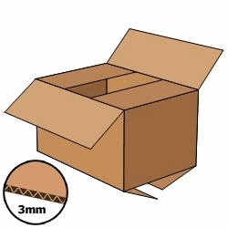 Kartonnen doos 430x305x250 mm, bruin, enkelgolf 3 mm, Fefco 0201, A3 [Pallet] artikel afbeelding