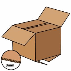 Kartonnen doos 165x150x130 mm, bruin, enkelgolf 3 mm, Fefco 0201 artikel afbeelding