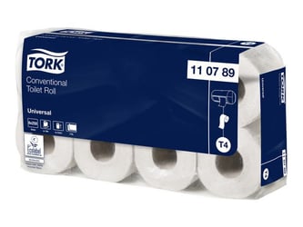 Toiletpapier Tork T4 uni 2L wt/pk 8x250v artikel afbeelding
