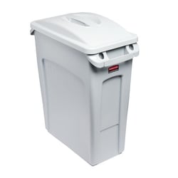 Afvalbak voor kringloopmateriaal SLIM JIM® inhoud 60 l, deksel met verzonken greep grijs
