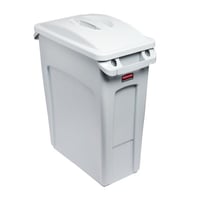 Afvalbak voor kringloopmateriaal SLIM JIM® inhoud 60 l, deksel met verzonken greep grijs