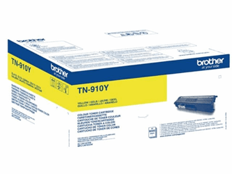Brother TN910Y Ultra Jumbo Tonercartridge, hoog rendement, single pack, geel artikel afbeelding