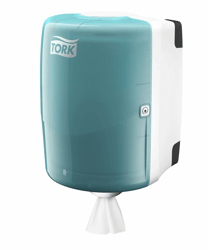 Tork Combi Rol Poetspapier Dispenser Kunststof Wit/Turquoise W2 - Tork 653000 artikel afbeelding