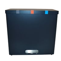 Verzamelaar voor kringloopmateriaal RecycloKick 3x34 l, aluminium zwart