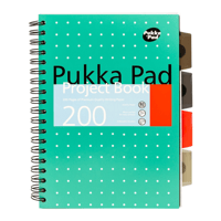 Projectboek Pukka Metallic B5 lijn 4-tabs 200 pagina's 80gr groen