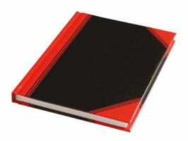 Notitieboek Bantex zwart/rood A6 lijn 70gr 96vel