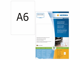 Etiket Herma A6 105x148 wit mat/pk800 artikel afbeelding