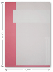 Trias dossiermap zonder elastiek - Folio. Buitenmap hoogte 34,5 cm, vulcapaciteit 6 cm, 400 grams karton, kleur roze artikel afbeelding