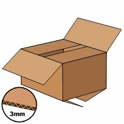 Kartonnen doos 210x180x120 mm, bruin, enkelgolf 3 mm, Fefco 0201 [Pallet] artikel afbeelding