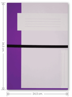 Trias dossiermap met elastiek - Folio. Buitenmap hoogte 34,5 cm, vulcapaciteit 6 cm, 400 grams karton, kleur paars.