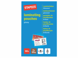 Staples Lamineerhoes Creditcard, 54 x 86 mm, 2 x 125 micron, glanzend (pak 100 stuks)