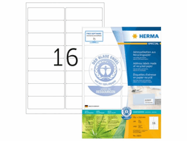 Herma Gerecyclede etiketten met rechte hoeken 99,1x33,8 mm, 10825 (pak 1600 stuks)