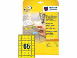 Etiket Avery ZweckformL4793-20 38.1x21.2mm geel 1300stuks