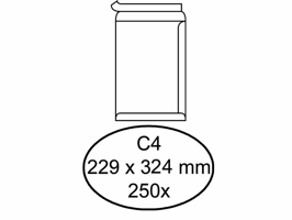 Envelop Quantore akte C4 229x324mm zelfklevend wit 250stuks
