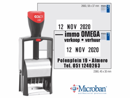 Colop Kantoorstempels met individuele tekst en datum Classic 2660, 58 x 37 mm - Frans