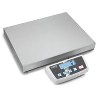 Platformweegschaal weegschaal met twee weegvermogens weegbereik (Capaciteit: 150 kg; Afmetingen weegplatform: 522x403 mm)
