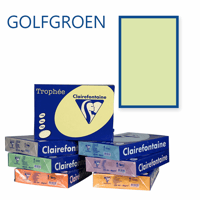 Clairefontaine Trophee kopieerpapier A4 210x297 160 g/m². Kleur: Golfgroen. Artikelcode: 1107 (Doos à 4 Pak à 250 Vel)