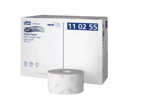 Tork Extra Zacht Mini Jumbo Toiletpapier 3-laags Wit T2 Premium 600 vellen nr. 110255 (ds/12 rollen)