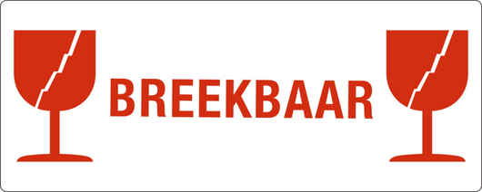 Waarschuwingsetiket IEZZY glas breekbaar 110mmx100mm 500 stuks