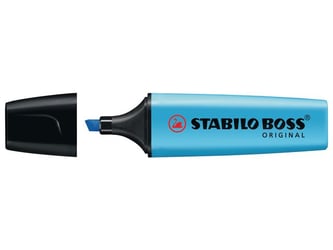 STABILO Boss Original Markeerstift, Beitelvormige Punt, 2 - 5 mm, Blauw (pak 10 stuks) artikel afbeelding