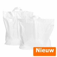 Ldpe lustas 45x51+2x4cm 50micron Wit, onbedrukt