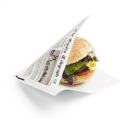 Vetdicht papieren zakje News Paper 2 open zijdes, 130 x 150 mm