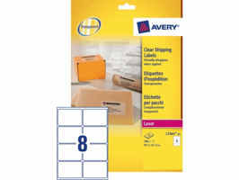 Etiket Avery L7565-25 99.1x67.7mm transparant 200stuks