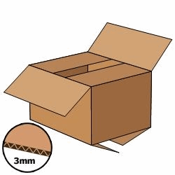 Kartonnen doos 250x200x150 mm, bruin, enkelgolf 3 mm, Fefco 0201 [Pallet] artikel afbeelding