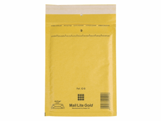 Mail Lite® Luchtkussenenveloppen Goud nr 14: 180 x 260 mm (doos 100 stuks) artikel afbeelding