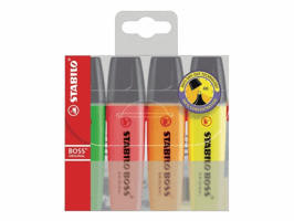 Stabilo Tekstmarker BOSS original 2 - 5 mm, assorti (pak 4 stuks)