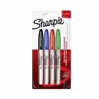Viltstift Sharpie rond 0.9mm assorti blister à 4 stuks