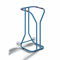 Afvalbak voor grote volumes aan kringloopmateriaal, staal inhoud 200 l, verrijdbaar lichtblauw (Breedte: 580 mm; Diepte: 460 mm; Eigenschap: verrijdbaar)