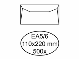 Envelop Hermes bank EA5/6 110x220mm gegomd wit doos à 500 stuks
