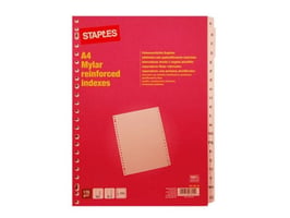 Staples Voorbedrukt tabblad, karton, 20-delig, A4, wit (set 20 vel)
