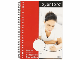 Collegeblok Quantore A4 ruit 5mm 23-gaats 100vel 70gr