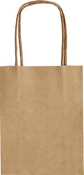 Papieren zakjes met handvat 125g/m² 120x150x55mm kraft naturel set à 20 stuks artikel afbeelding
