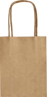 Papieren zakjes met handvat 125g/m² 120x150x55mm kraft naturel set à 20 stuks