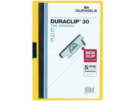 Durable Duraclip® Klemmap A4, 1-30 vel, Geel (pak 25 stuks)