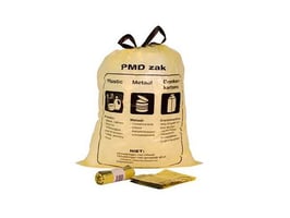 PMD Afvalzak 60 liter, 60 x 80 -5 cm, Geel transparant (doos 480 stuks)