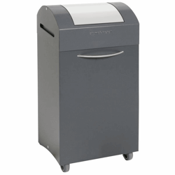 Kringloopmateriaal verzamelaar van plaatstaal, vlamdovend inhoud 60 l, b x h x d = 380x790x320 mm inwerpopening lichtgrijs