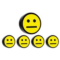 Rond magneetje FACE Ø 35 mm, VE = 10 stuks smiley (Kleur: Geel; Uitvoering magneet: smiley neutraal)