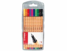 Fineliner STABILO point 88/10 fijn assorti etui à 10 stuks